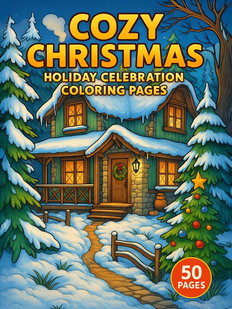 Cozy Christmas – 50 Holiday Celebration Pages - Coloring Page Store
